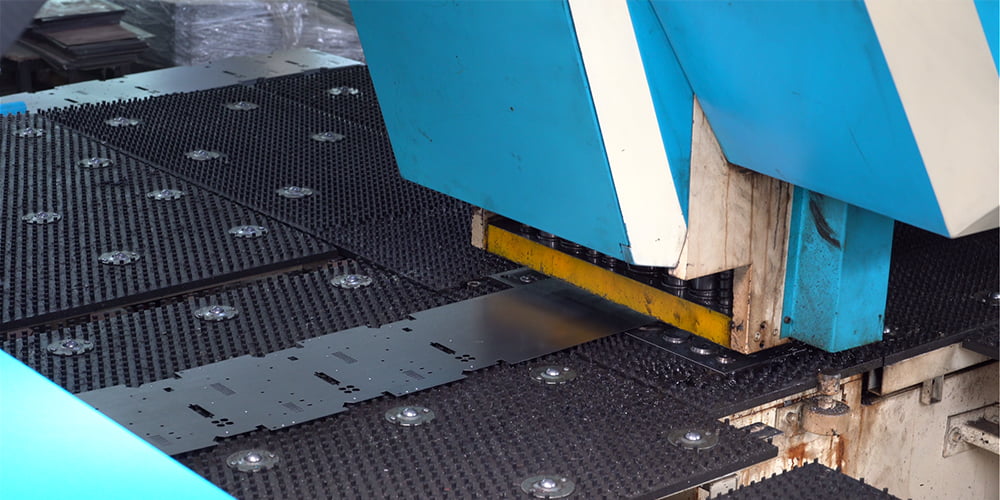 CNC laser cutting machine in operation