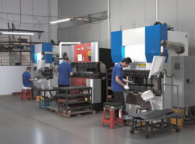 Sheet metal fabrication workshop -- CNC bending and laser cutting