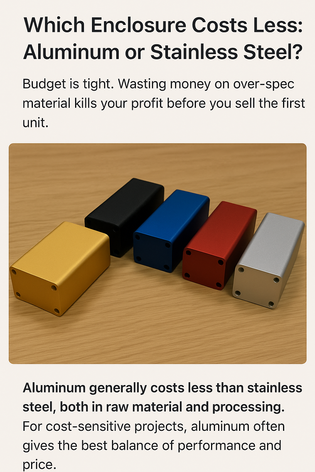 Cost effective aluminum enclosure