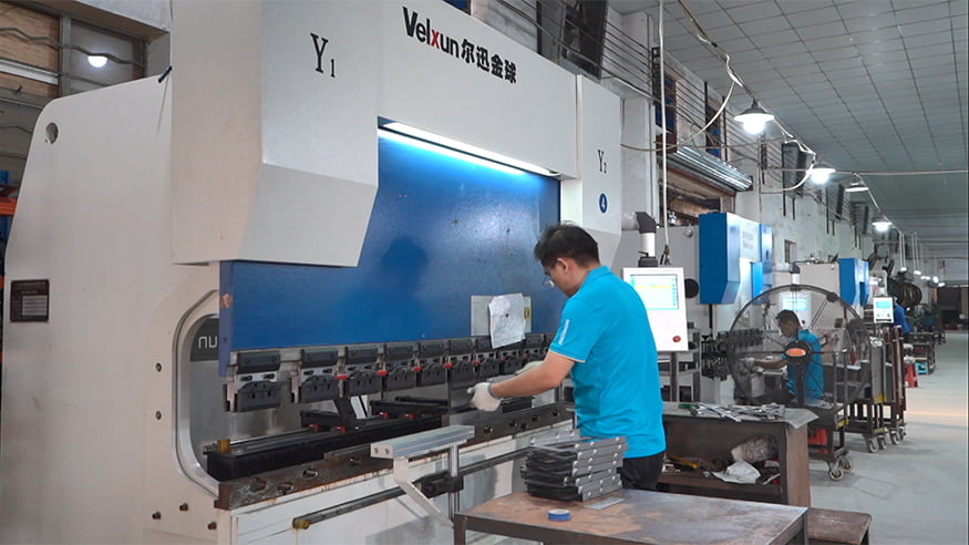 CNC press brake bending metal sheet